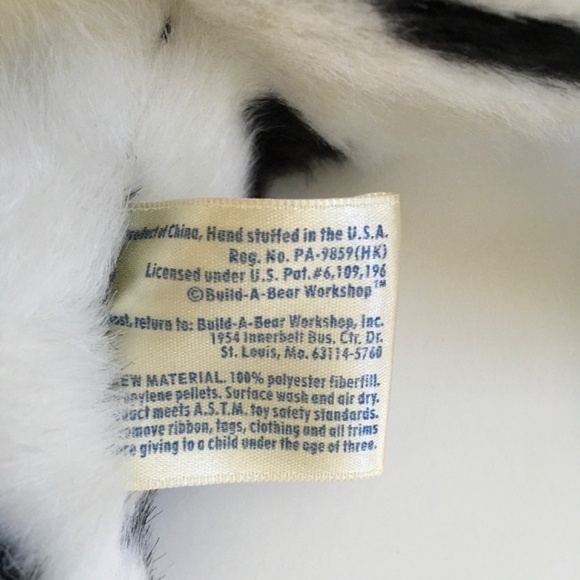 1997 Build A Bear Holstein Cow Bell Bow Tie Sash 18" White & Black Stuffed Plush - Picture 13 of 16